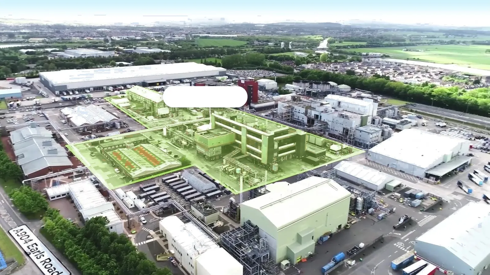 View over the North Site and the wider Grangemouth industrial cluster